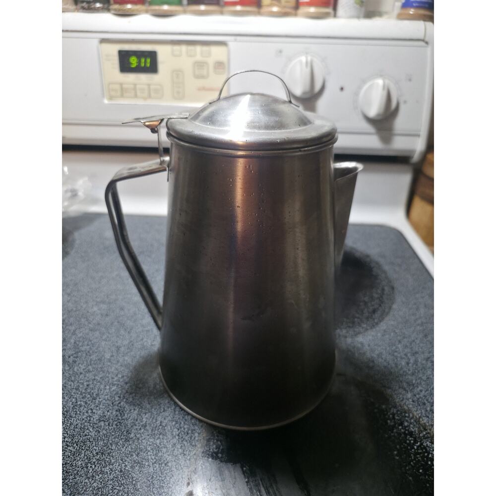 Vtg Style Aluminum Stovetop Coffee Percolator Pot 9 Cup Camp Cowboy Coffee Maker - Picture 2 of 7